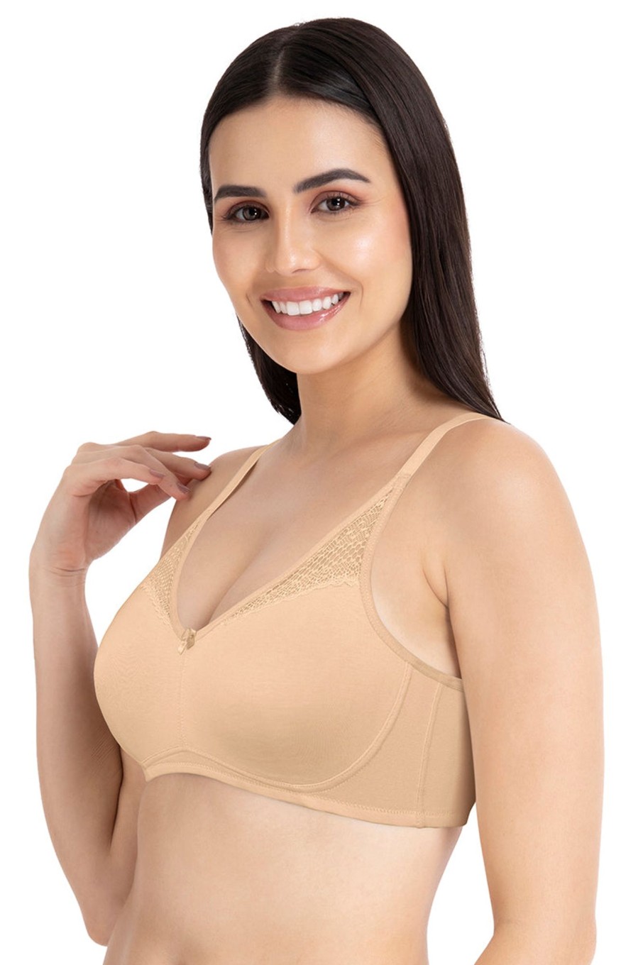 Bras Amante Magic Support Non-Padded Non-Wired Lace Bra Sandalwood ⋆  Explorpopclothes