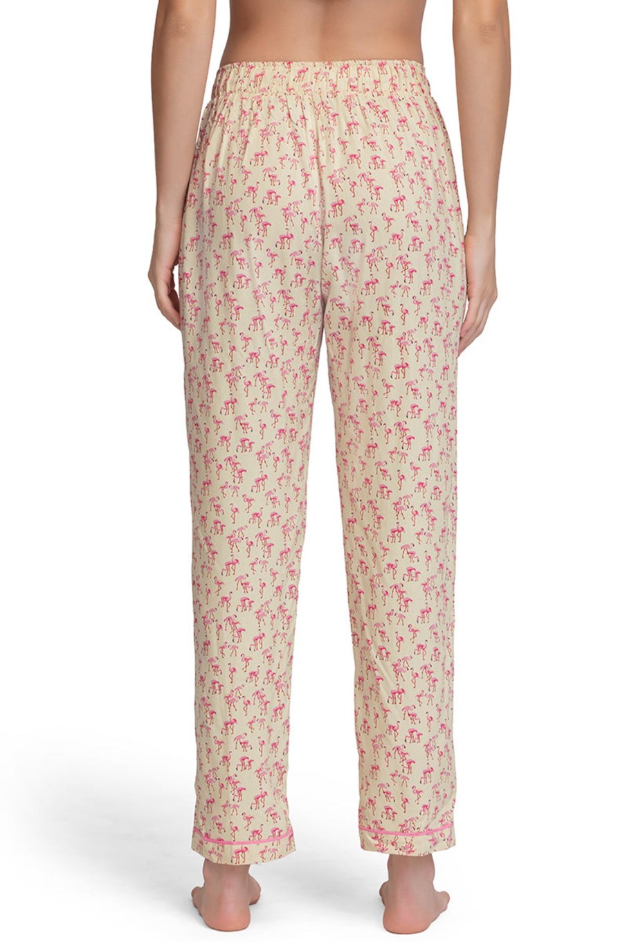 Capri Length Pyjama Bottom - Lemon Leaf Pr